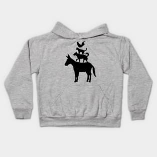 Town Musicians Of Bremen - Silhouette Kids Hoodie